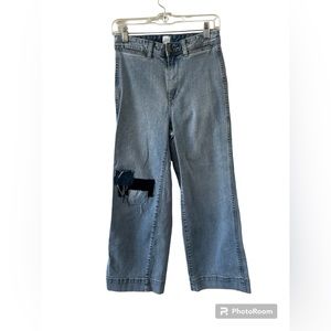 Gap High Rise Wide Leg Crop Light Wash Denim Jeans Women's 2/26